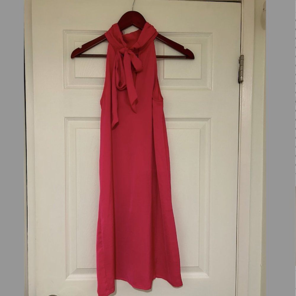 Nordstrom Rack Pink Yarrow Halter Neck Slip Dress with Bow XXS